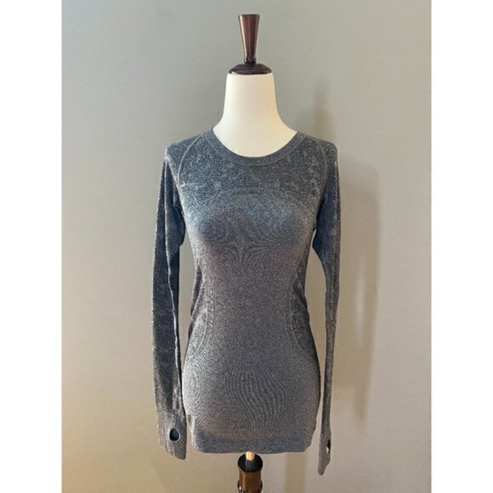 Lululemon Swiftly Tech Long Sleeve Crew Heathered Black